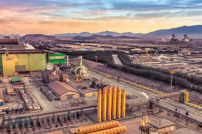 نمای کلی از کارخانه فولاد مبارکه اصفهان