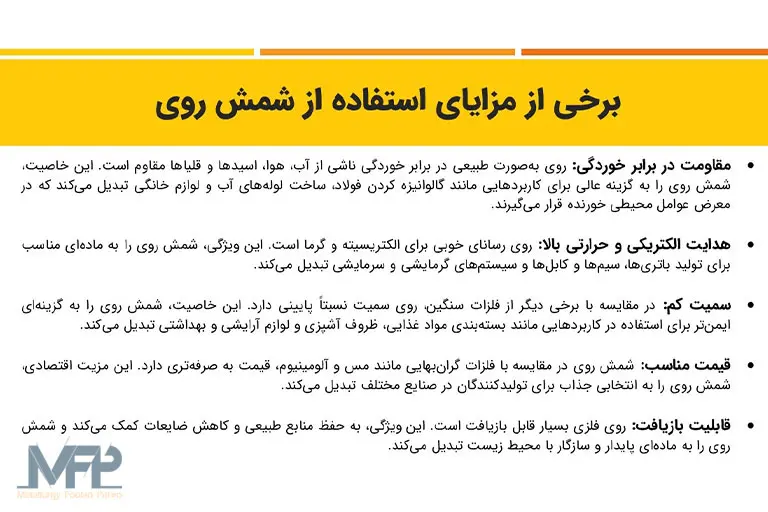 مزایای شمش روی
